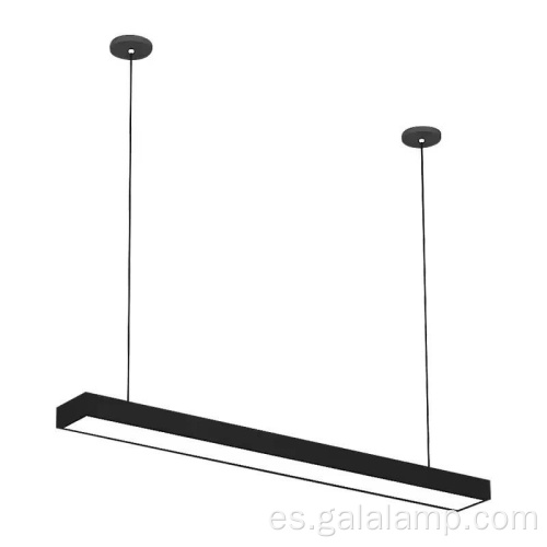 Lámpara colgante lineal LED negra moderna de 4 pies